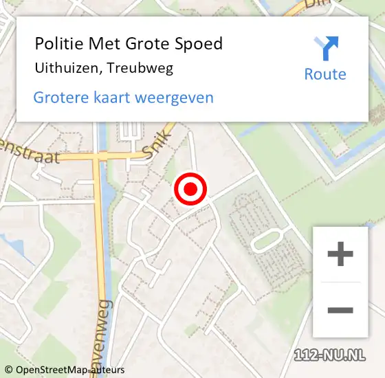 Locatie op kaart van de 112 melding: Politie Met Grote Spoed Naar Uithuizen, Treubweg op 21 juli 2022 11:02