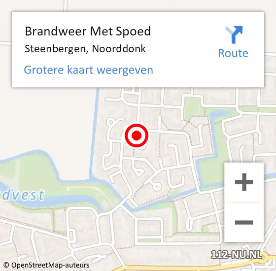Locatie op kaart van de 112 melding: Brandweer Met Spoed Naar Steenbergen, Noorddonk op 21 juli 2022 11:04