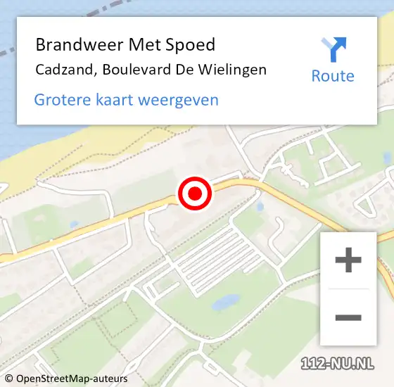 Locatie op kaart van de 112 melding: Brandweer Met Spoed Naar Cadzand, Boulevard De Wielingen op 23 juli 2014 22:06