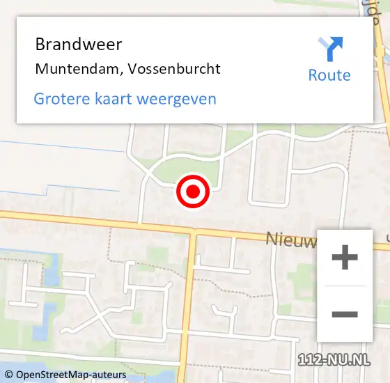 Locatie op kaart van de 112 melding: Brandweer Muntendam, Vossenburcht op 21 juli 2022 11:10