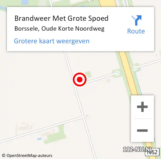 Locatie op kaart van de 112 melding: Brandweer Met Grote Spoed Naar Borssele, Oude Korte Noordweg op 21 juli 2022 11:18