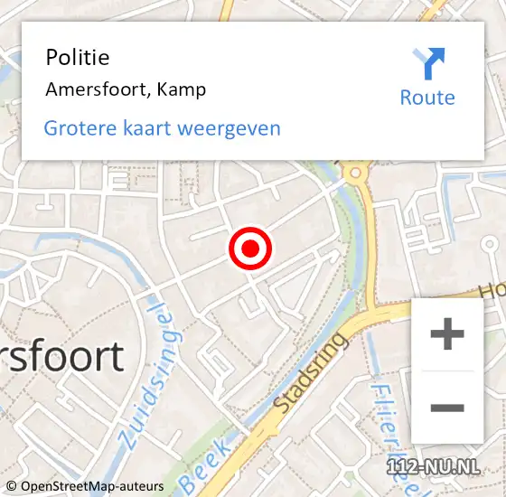 Locatie op kaart van de 112 melding: Politie Amersfoort, Kamp op 21 juli 2022 11:30