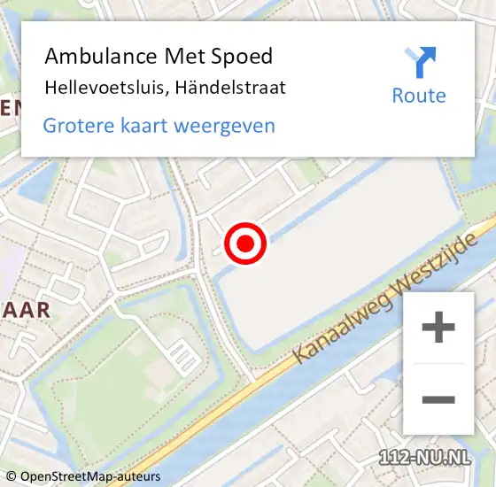 Locatie op kaart van de 112 melding: Ambulance Met Spoed Naar Hellevoetsluis, Händelstraat op 21 juli 2022 11:50