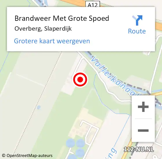 Locatie op kaart van de 112 melding: Brandweer Met Grote Spoed Naar Overberg, Slaperdijk op 21 juli 2022 12:39