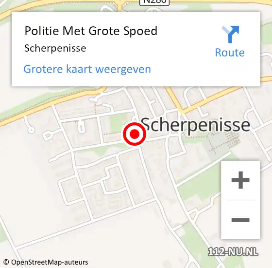 Locatie op kaart van de 112 melding: Politie Met Grote Spoed Naar Scherpenisse op 21 juli 2022 13:08