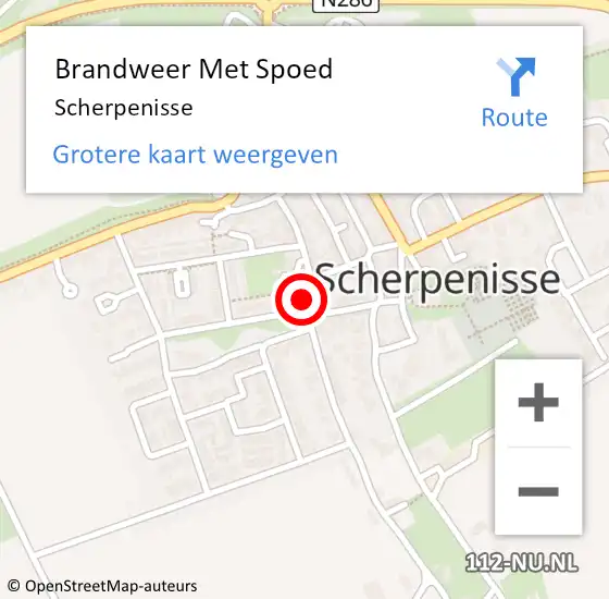 Locatie op kaart van de 112 melding: Brandweer Met Spoed Naar Scherpenisse op 21 juli 2022 13:10