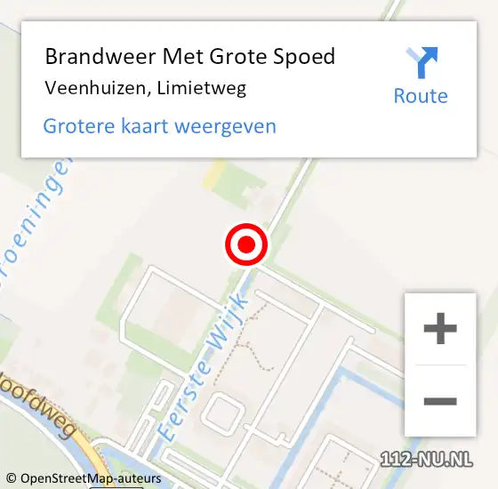 Locatie op kaart van de 112 melding: Brandweer Met Grote Spoed Naar Veenhuizen, Limietweg op 21 juli 2022 13:10