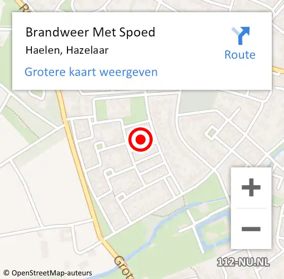 Locatie op kaart van de 112 melding: Brandweer Met Spoed Naar Haelen, Hazelaar op 21 juli 2022 13:12