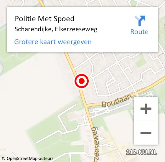 Locatie op kaart van de 112 melding: Politie Met Spoed Naar Scharendijke, Elkerzeeseweg op 21 juli 2022 13:57