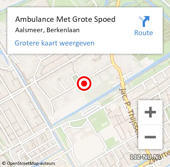 Locatie op kaart van de 112 melding: Ambulance Met Grote Spoed Naar Aalsmeer, Berkenlaan op 21 juli 2022 14:13