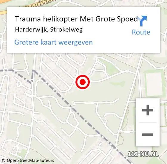 Locatie op kaart van de 112 melding: Trauma helikopter Met Grote Spoed Naar Harderwijk, Strokelweg op 21 juli 2022 14:21