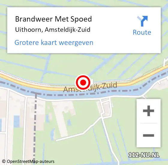 Locatie op kaart van de 112 melding: Brandweer Met Spoed Naar Uithoorn, Amsteldijk-Zuid op 21 juli 2022 14:28