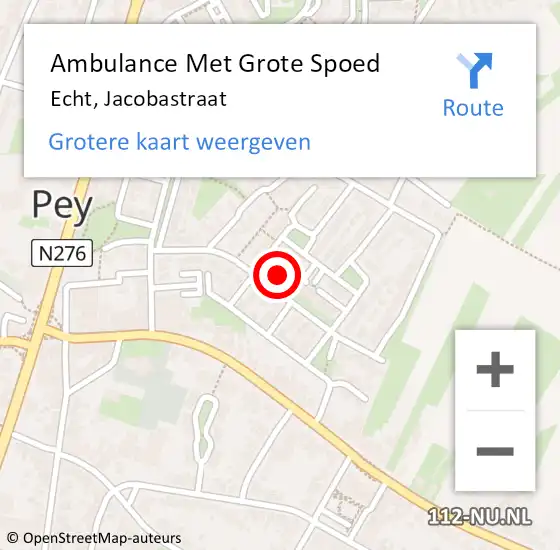 Locatie op kaart van de 112 melding: Ambulance Met Grote Spoed Naar Echt, Jacobastraat op 21 juli 2022 14:32