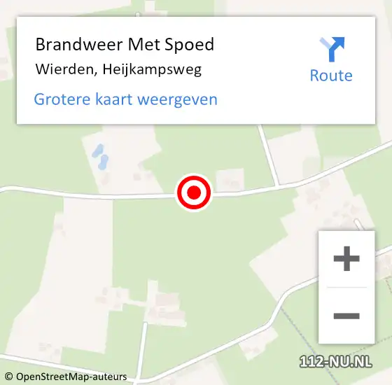 Locatie op kaart van de 112 melding: Brandweer Met Spoed Naar Wierden, Heijkampsweg op 23 juli 2014 23:05