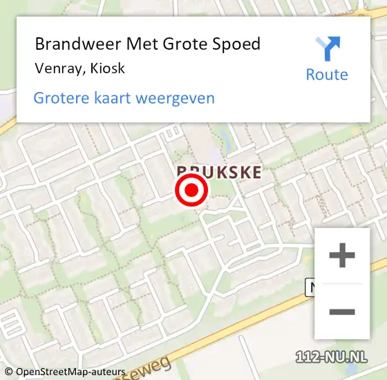 Locatie op kaart van de 112 melding: Brandweer Met Grote Spoed Naar Venray, Kiosk op 21 juli 2022 16:01