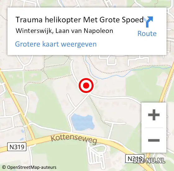Locatie op kaart van de 112 melding: Trauma helikopter Met Grote Spoed Naar Winterswijk, Laan van Napoleon op 21 juli 2022 16:15