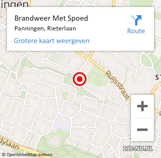 Locatie op kaart van de 112 melding: Brandweer Met Spoed Naar Panningen, Rieterlaan op 21 juli 2022 16:19