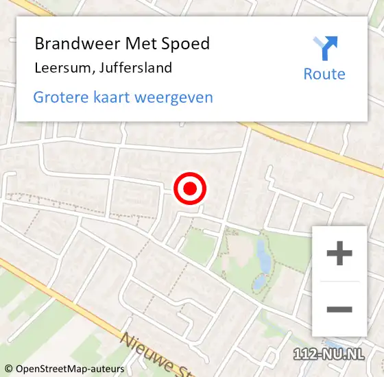 Locatie op kaart van de 112 melding: Brandweer Met Spoed Naar Leersum, Juffersland op 21 juli 2022 16:54