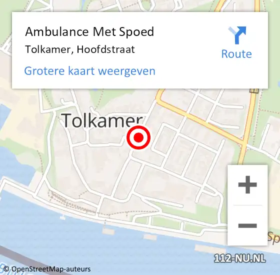 Locatie op kaart van de 112 melding: Ambulance Met Spoed Naar Tolkamer, Hoofdstraat op 21 juli 2022 17:29