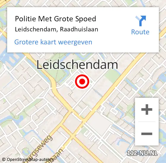 Locatie op kaart van de 112 melding: Politie Met Grote Spoed Naar Leidschendam, Raadhuislaan op 21 juli 2022 17:30