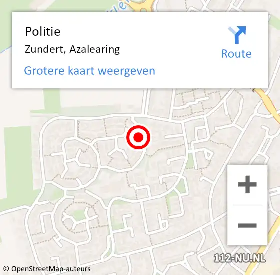 Locatie op kaart van de 112 melding: Politie Zundert, Azalearing op 21 juli 2022 18:17