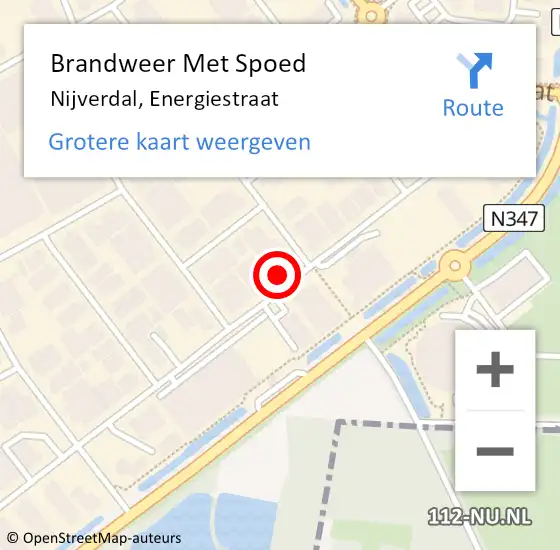 Locatie op kaart van de 112 melding: Brandweer Met Spoed Naar Nijverdal, Energiestraat op 21 juli 2022 18:25