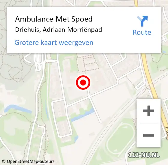 Locatie op kaart van de 112 melding: Ambulance Met Spoed Naar Driehuis, Adriaan Morriënpad op 21 juli 2022 18:55