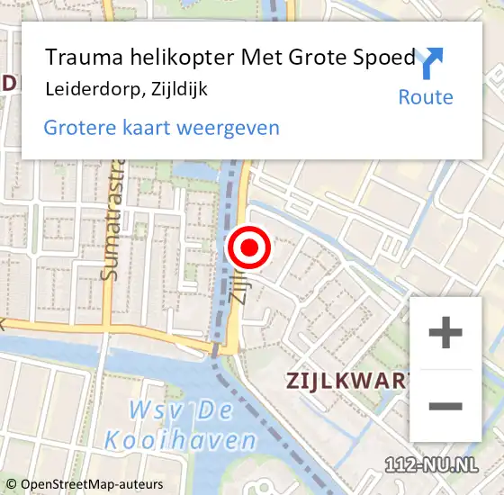 Locatie op kaart van de 112 melding: Trauma helikopter Met Grote Spoed Naar Leiderdorp, Zijldijk op 21 juli 2022 19:18