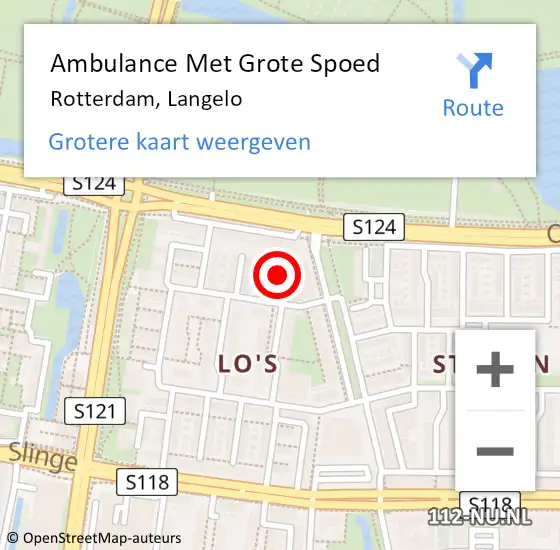 Locatie op kaart van de 112 melding: Ambulance Met Grote Spoed Naar Rotterdam, Langelo op 21 juli 2022 20:07