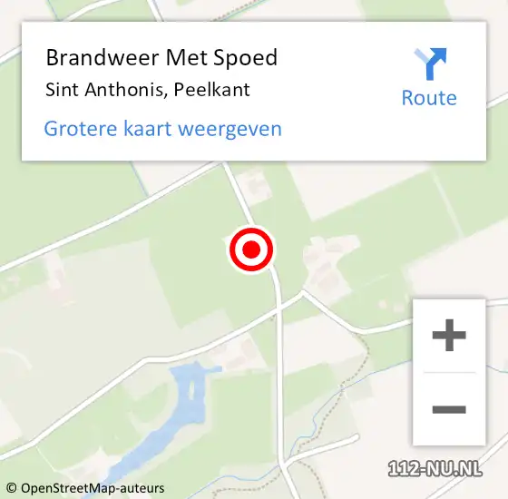 Locatie op kaart van de 112 melding: Brandweer Met Spoed Naar Sint Anthonis, Peelkant op 21 juli 2022 20:44