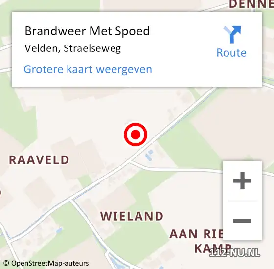 Locatie op kaart van de 112 melding: Brandweer Met Spoed Naar Velden, Straelseweg op 21 juli 2022 21:16