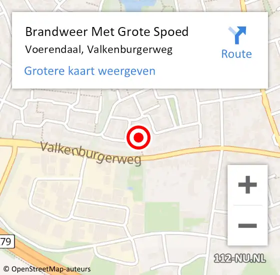 Locatie op kaart van de 112 melding: Brandweer Met Grote Spoed Naar Voerendaal, Valkenburgerweg op 21 juli 2022 21:25