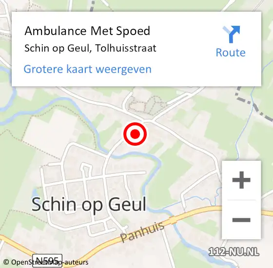 Locatie op kaart van de 112 melding: Ambulance Met Spoed Naar Schin op Geul, Tolhuisstraat op 9 oktober 2013 11:35