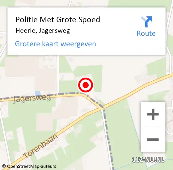 Locatie op kaart van de 112 melding: Politie Met Grote Spoed Naar Heerle, Jagersweg op 21 juli 2022 23:55