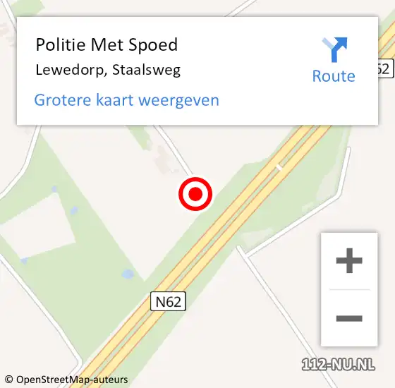 Locatie op kaart van de 112 melding: Politie Met Spoed Naar Lewedorp, Staalsweg op 22 juli 2022 01:31