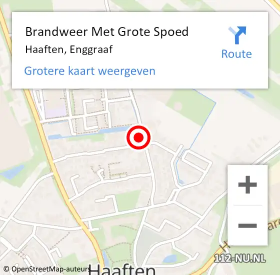 Locatie op kaart van de 112 melding: Brandweer Met Grote Spoed Naar Haaften, Enggraaf op 22 juli 2022 02:51