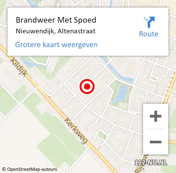 Locatie op kaart van de 112 melding: Brandweer Met Spoed Naar Nieuwendijk, Altenastraat op 22 juli 2022 03:09