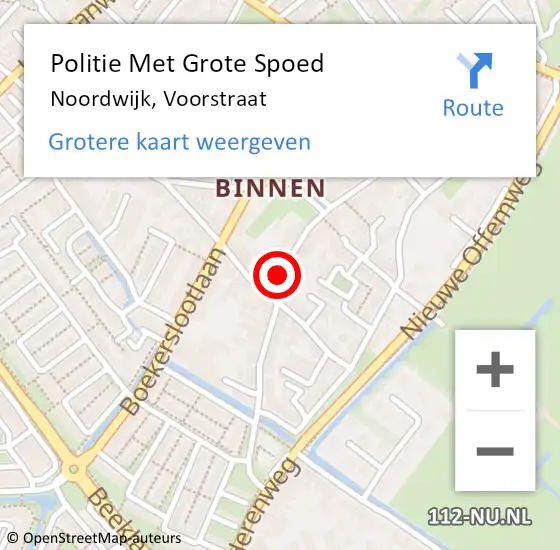 Locatie op kaart van de 112 melding: Politie Met Grote Spoed Naar Noordwijk, Voorstraat op 22 juli 2022 06:03