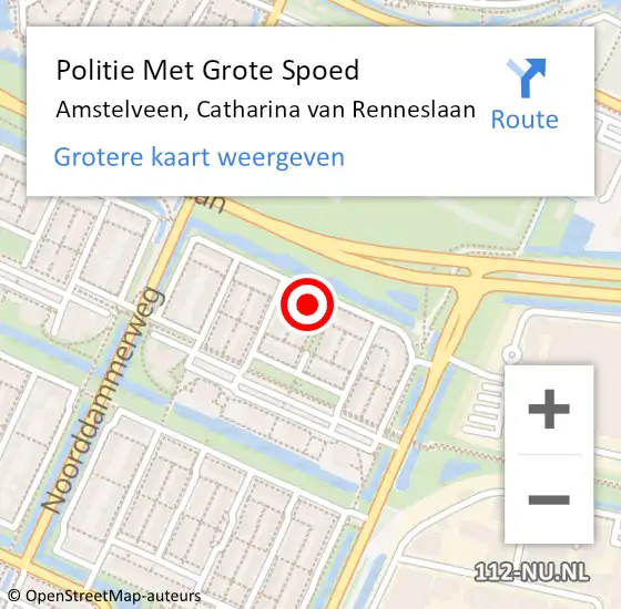 Locatie op kaart van de 112 melding: Politie Met Grote Spoed Naar Amstelveen, Catharina van Renneslaan op 22 juli 2022 06:32