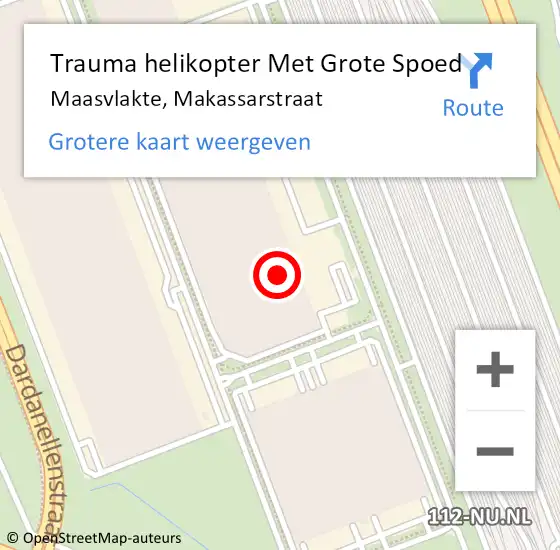 Locatie op kaart van de 112 melding: Trauma helikopter Met Grote Spoed Naar Maasvlakte, Makassarstraat op 22 juli 2022 07:31