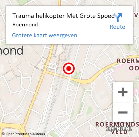 Locatie op kaart van de 112 melding: Trauma helikopter Met Grote Spoed Naar Roermond op 22 juli 2022 08:49