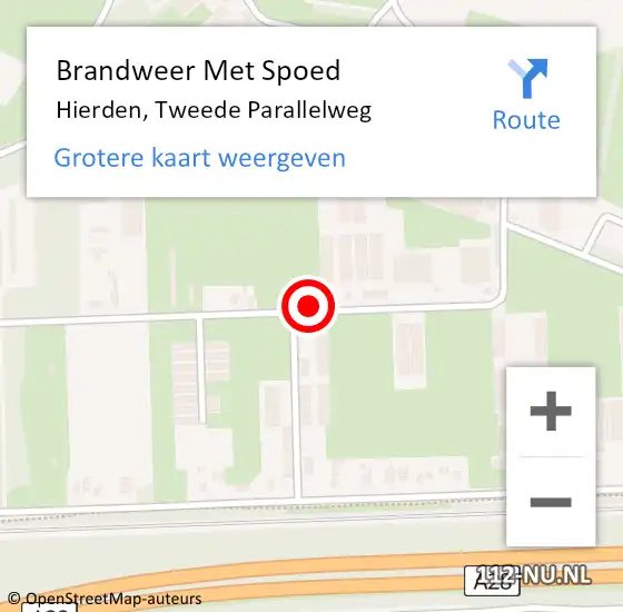 Locatie op kaart van de 112 melding: Brandweer Met Spoed Naar Hierden, Tweede Parallelweg op 22 juli 2022 09:38