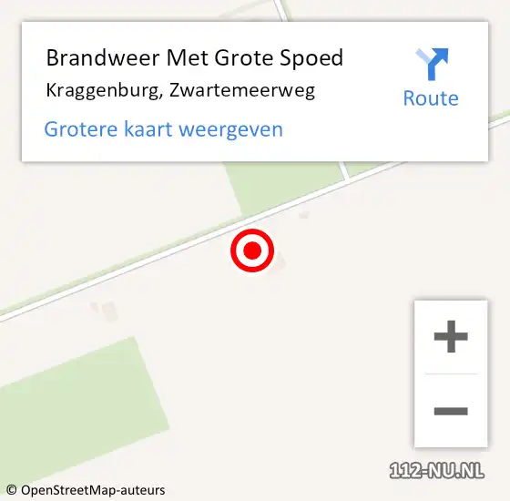 Locatie op kaart van de 112 melding: Brandweer Met Grote Spoed Naar Kraggenburg, Zwartemeerweg op 24 juli 2014 01:30