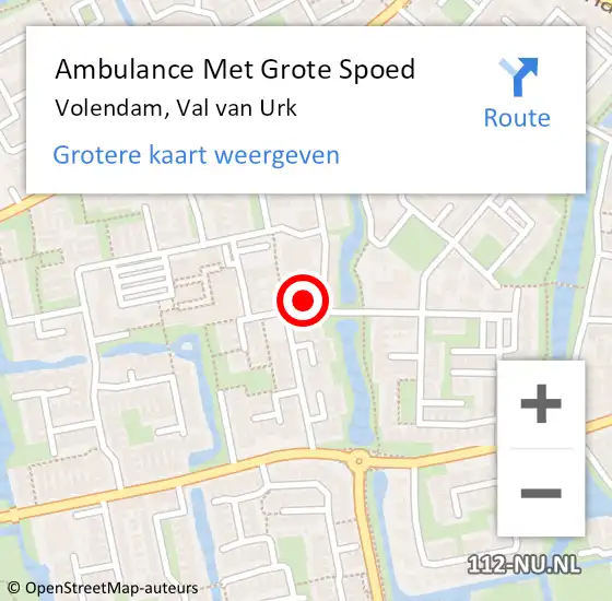 Locatie op kaart van de 112 melding: Ambulance Met Grote Spoed Naar Volendam, Val van Urk op 22 juli 2022 10:15