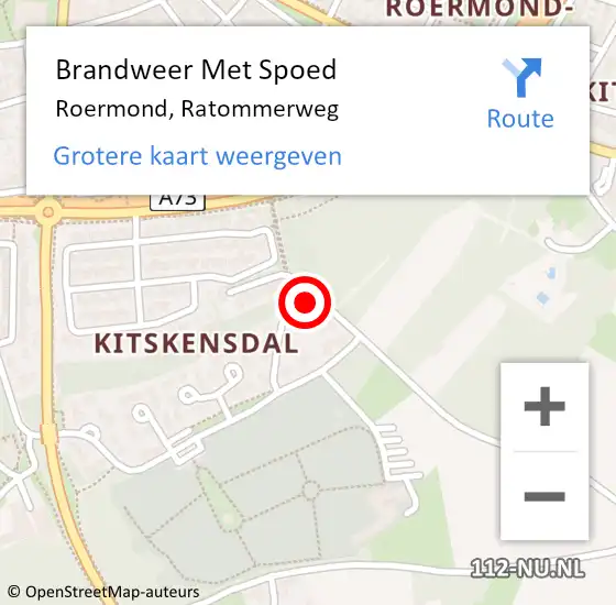 Locatie op kaart van de 112 melding: Brandweer Met Spoed Naar Roermond, Ratommerweg op 22 juli 2022 11:00