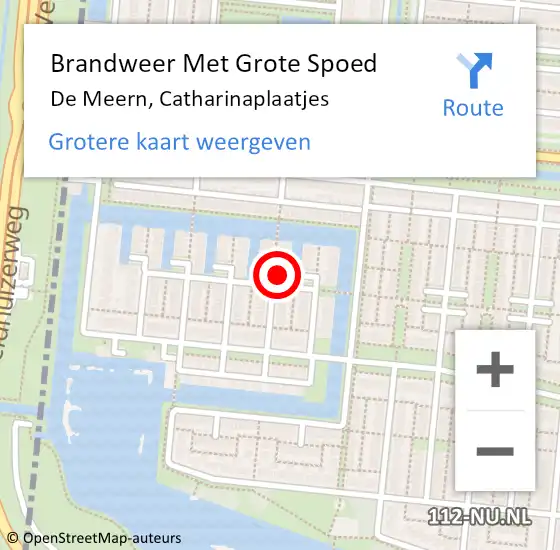 Locatie op kaart van de 112 melding: Brandweer Met Grote Spoed Naar De Meern, Catharinaplaatjes op 22 juli 2022 11:14