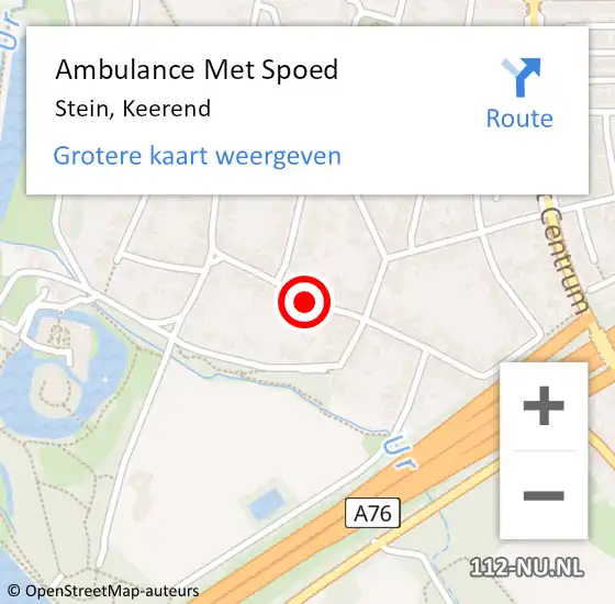 Locatie op kaart van de 112 melding: Ambulance Met Spoed Naar Stein, Keerend op 9 oktober 2013 11:38