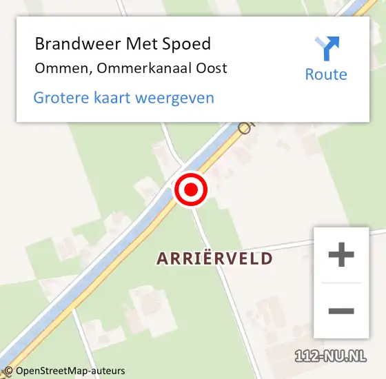 Locatie op kaart van de 112 melding: Brandweer Met Spoed Naar Ommen, Ommerkanaal Oost op 22 juli 2022 12:03