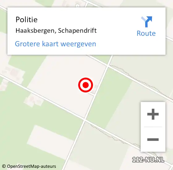 Locatie op kaart van de 112 melding: Politie Haaksbergen, Schapendrift op 22 juli 2022 12:11