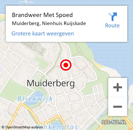 Locatie op kaart van de 112 melding: Brandweer Met Spoed Naar Muiderberg, Nienhuis Ruijskade op 22 juli 2022 12:12